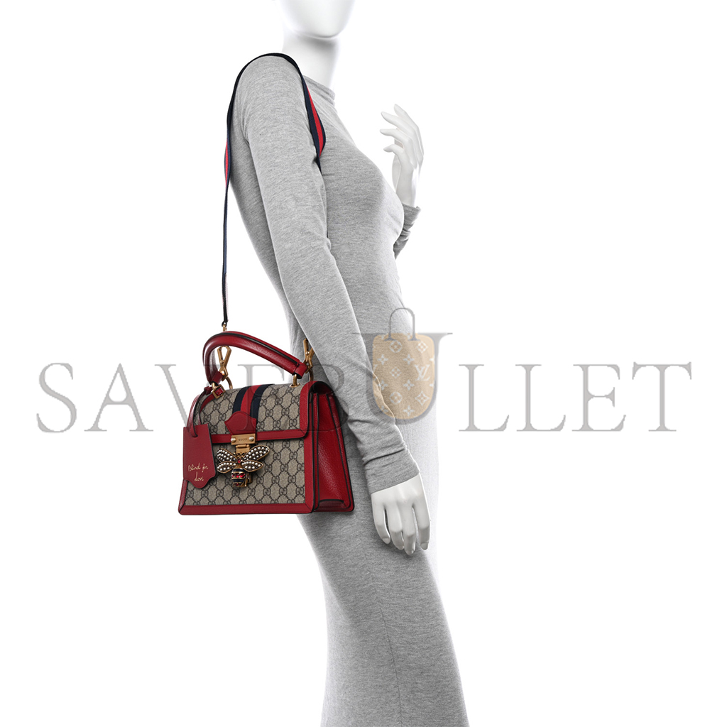 g*u*i gg S*p*e monogram small queen margaret top handle bag red (25*18*10cm)
